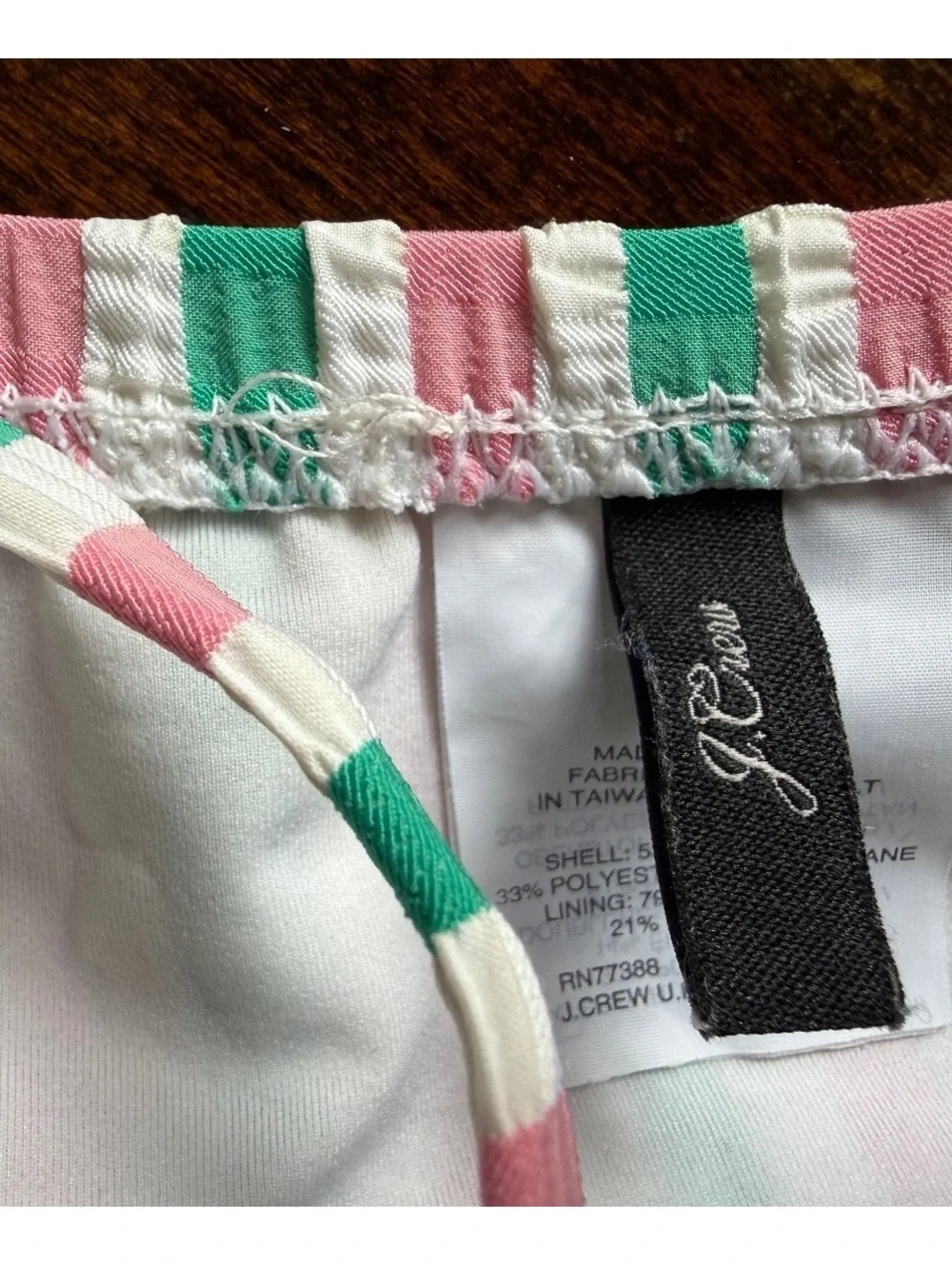 J.Crew Women's One Piece Swimsuit Size 6 Pink Green White Striped